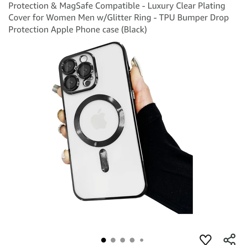 Black iPhone 15 Pro Case with Camera Protector